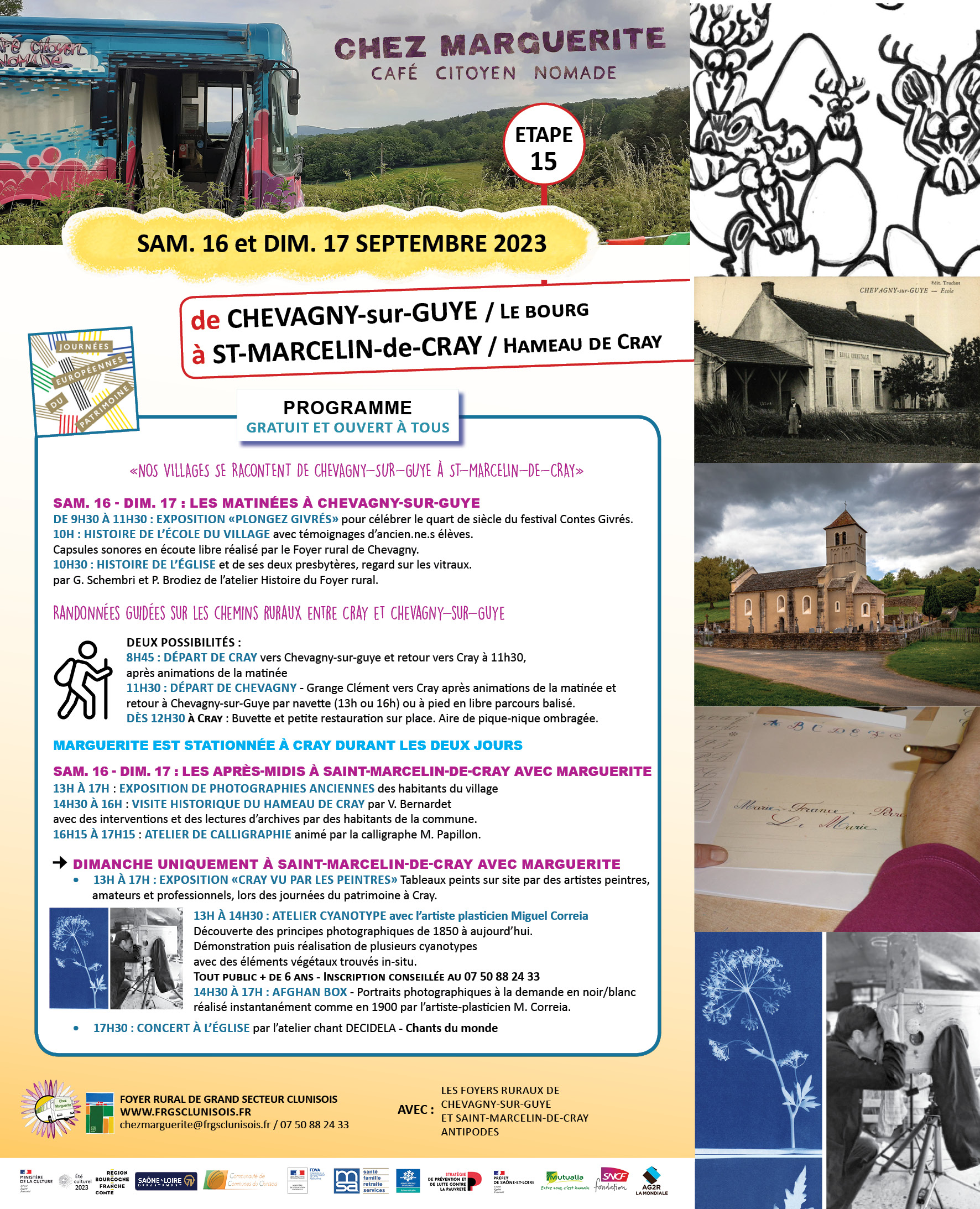Chez Marguerite à Cray / St-Marcelin-de-Cray pour les journées du patrimoine : Le programme